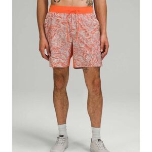 Lululemon mens T.H.E short 7” linerless warm coral multi size S